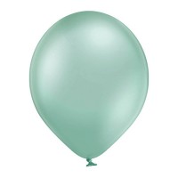 Baloni metāliski, hroma, zaļi, mint, maigi, Belbal, 30 cm, 100 gab.