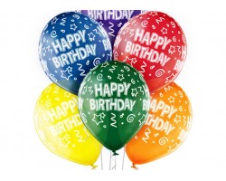 Baloni "Happy Birthday!", Belbal, kristāla, 29cm