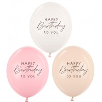 Baloni "Happy Birthday" - mix, 29cm