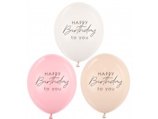 Baloni "Happy Birthday" - mix, 29cm