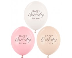 Baloni "Happy Birthday" - mix, 29cm