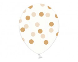 Baloni Konfeti, zelta, caurspīdīgi BelBal, 29cm
