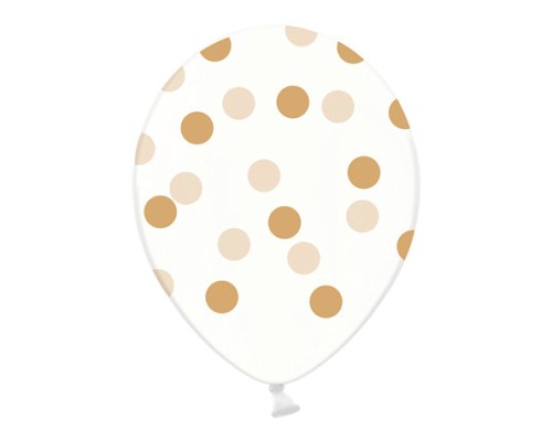 Baloni Konfeti, zelta, caurspīdīgi BelBal, 29cm