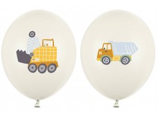 Baloni "Construction vehicles" ar 2 attēliem, vaniļas, 29cm 1 gab