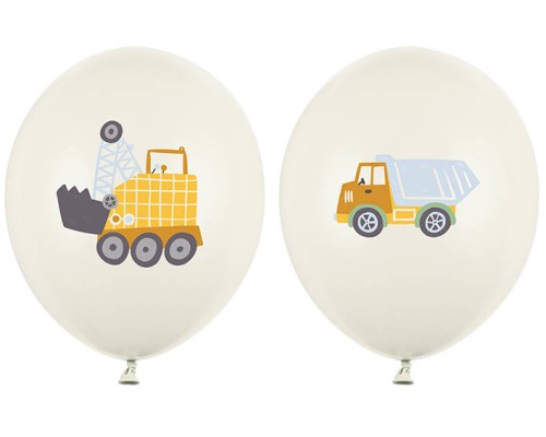 Baloni "Construction vehicles" ar 2 attēliem, vaniļas, 29cm 1 gab