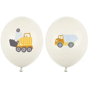 Baloni "Construction vehicles" ar 2 attēliem, vaniļas, 29cm 1 gab