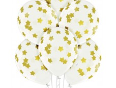 Baloni Konfeti, zelta, zvaigznes, BelBal, 29cm Baloni Konfeti, zelta, zvaigznes, BelBal, 29cm