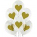Baloni Konfeti, zelta, sirds, BelBal, 29cm