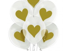 Baloni Konfeti, zelta, sirds, BelBal, 29cm Baloni Konfeti, zelta, sirds, BelBal, 29cm