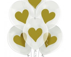 Baloni Konfeti, zelta, sirds, BelBal, 29cm