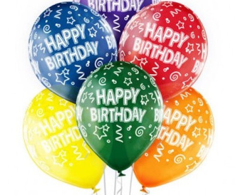 Baloni "Happy Birthday!", Belbal, kristāla, 29cm