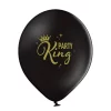 Baloni "Party King" "I'ts Party Time"- melni Belbal, 29cm