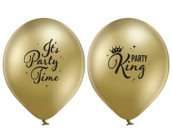 Baloni "Party King" "I'ts Party Time"- hroma/glossy Belbal, 29cm