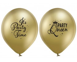 Baloni "Party Queen" "I'ts Party Time"- hroma/glossy Belbal, 29cm