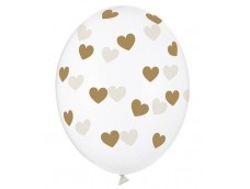 Baloni "Sirdis zelta", Belbal, curspīdīgi, 29cm