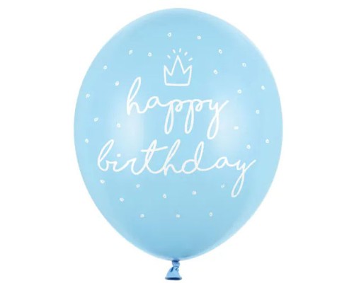 Baloni "HAPPY Birthday" - gaiši zili, 29cm