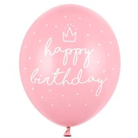 Baloni "Happy Birthday" - gaiši rozā, 29cm Baloni "Happy Birthday" - gaiši rozā, 29cm