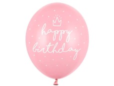 Baloni "Happy Birthday" - gaiši rozā, 29cm Baloni "Happy Birthday" - gaiši rozā, 29cm
