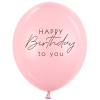 Baloni "HAPPY Birthday to you" - gaiši rozā, 29cm Baloni "HAPPY Birthday to you" - gaiši rozā, 29cm