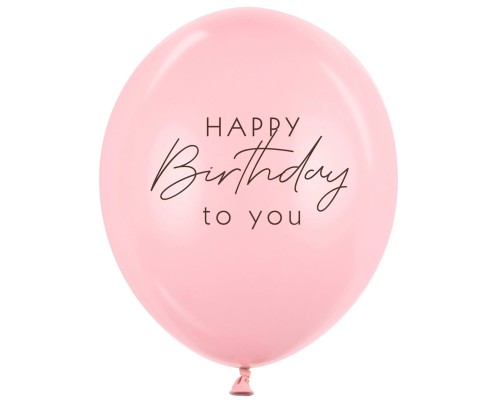 Baloni "HAPPY Birthday to you" - gaiši rozā, 29cm