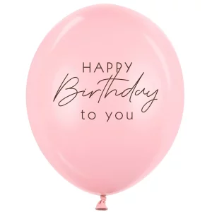 Baloni "HAPPY Birthday to you" - gaiši rozā, 29cm Baloni "HAPPY Birthday to you" - gaiši rozā, 29cm