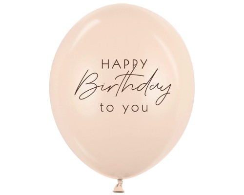 Baloni "HAPPY Birthday to you" - bēši, 29cm