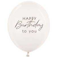 Baloni "HAPPY Birthday to you" - krēma balti, 29cm Baloni "HAPPY Birthday to you" - krēma balti, 29cm
