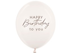 Baloni "HAPPY Birthday to you" - krēma balti, 29cm Baloni "HAPPY Birthday to you" - krēma balti, 29cm