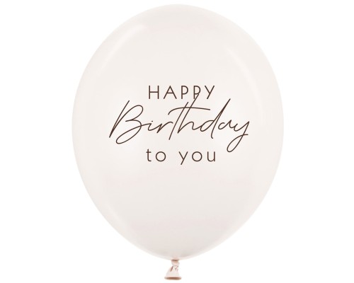 Baloni "HAPPY Birthday to you" - krēma balti, 29cm