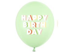 Baloni "Happy Birthday" - maigi zaļi, 29cm Baloni "Happy Birthday" - maigi zaļi, 29cm