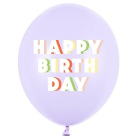 Baloni "Happy Birthday" - maigi lillā, 29cm Baloni "Happy Birthday" - maigi lillā, 29cm