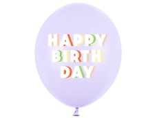 Baloni "Happy Birthday" - maigi lillā, 29cm Baloni "Happy Birthday" - maigi lillā, 29cm