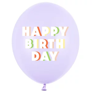 Baloni "Happy Birthday" - maigi lillā, 29cm Baloni "Happy Birthday" - maigi lillā, 29cm