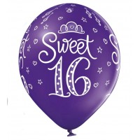 Baloni "Sweet 16" lillā, Belbal, 29cm