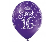 Baloni "Sweet 16" lillā, Belbal, 29cm