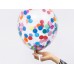 Baloni caurspīdīgi, krāsaini, konfeti, 29cm