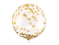Folijas balons 40cm - bumba, Crystal "Zelta konfeti"