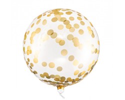 Folijas balons Konfeti - Zelta konfeti, 40cm, bumba, crystal
