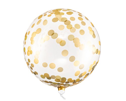 Folijas balons Konfeti - Zelta konfeti, 40cm, bumba, crystal