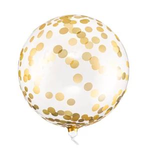 Folijas balons Konfeti - Zelta konfeti, 40cm, bumba, crystal Folijas balons Konfeti - Zelta konfeti, 40cm, bumba, crystal
