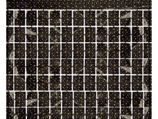 Folijas aizkars 100x200cm melns, metālisks, kvadrāti ar zvaigznēm