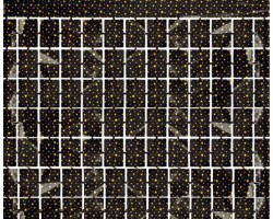 Folijas aizkars 100x200cm melns, metālisks, kvadrāti ar zvaigznēm