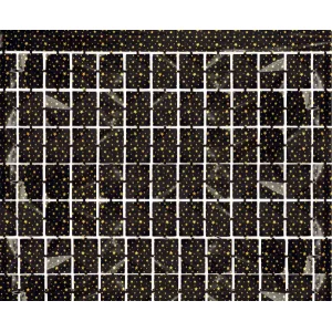 Folijas aizkars 100x200cm melns, metālisks, kvadrāti ar zvaigznēm Folijas aizkars 100x200cm melns, metālisks, kvadrāti ar zvaigznēm