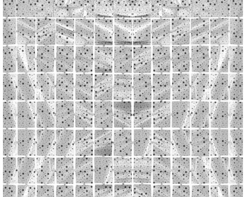 Folijas aizkars 100x200cm sudraba, metālisks, kvadrāti ar zvaigznēm