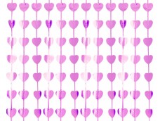 Folijas aizkars 100x200cm rozā, metālisks, sirdis