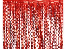 Folijas "lietutiņa" aizkars 100x200cm sarkans, viļņains