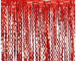 Folijas "lietutiņa" aizkars 100x200cm sarkans, viļņains