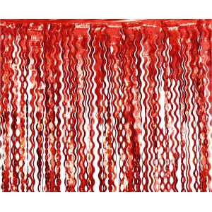 Folijas "lietutiņa" aizkars 100x200cm sarkans, viļņains Folijas "lietutiņa" aizkars 100x200cm sarkans, viļņains