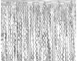 Folijas "lietutiņa" aizkars 100x200cm sudraba, viļņains