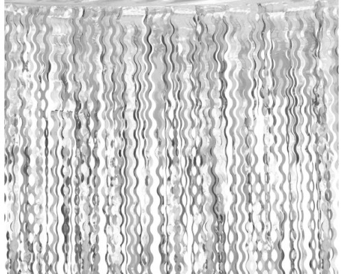 Folijas "lietutiņa" aizkars 100x200cm sudraba, viļņains
